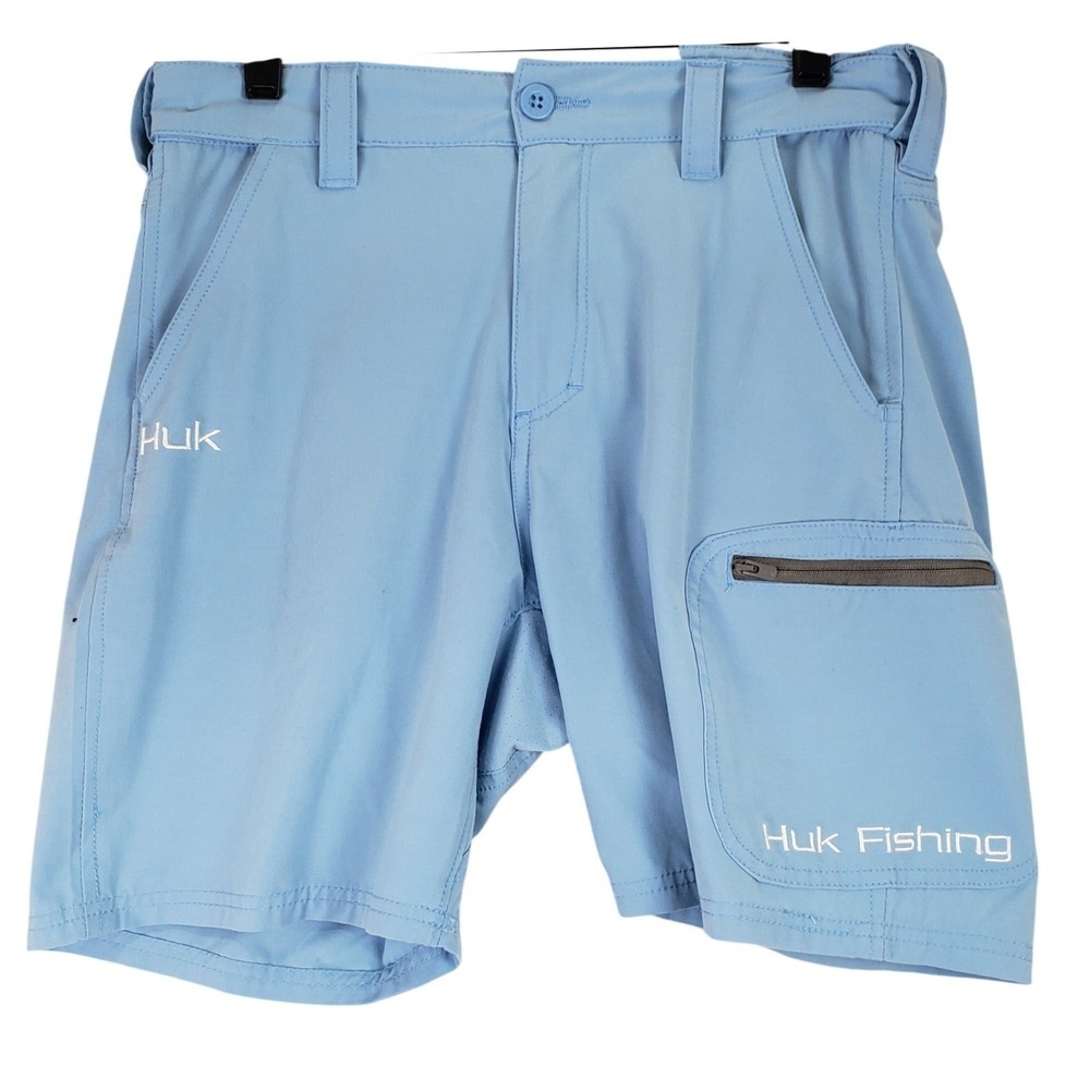 Huk Performance Fishing Shorts Mens S Blue Quick Dry Outdoor Utility
